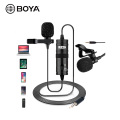 BOYA BY-M1 Mini Microfone com fio de lapela com fio de lapela e microfone para iphone